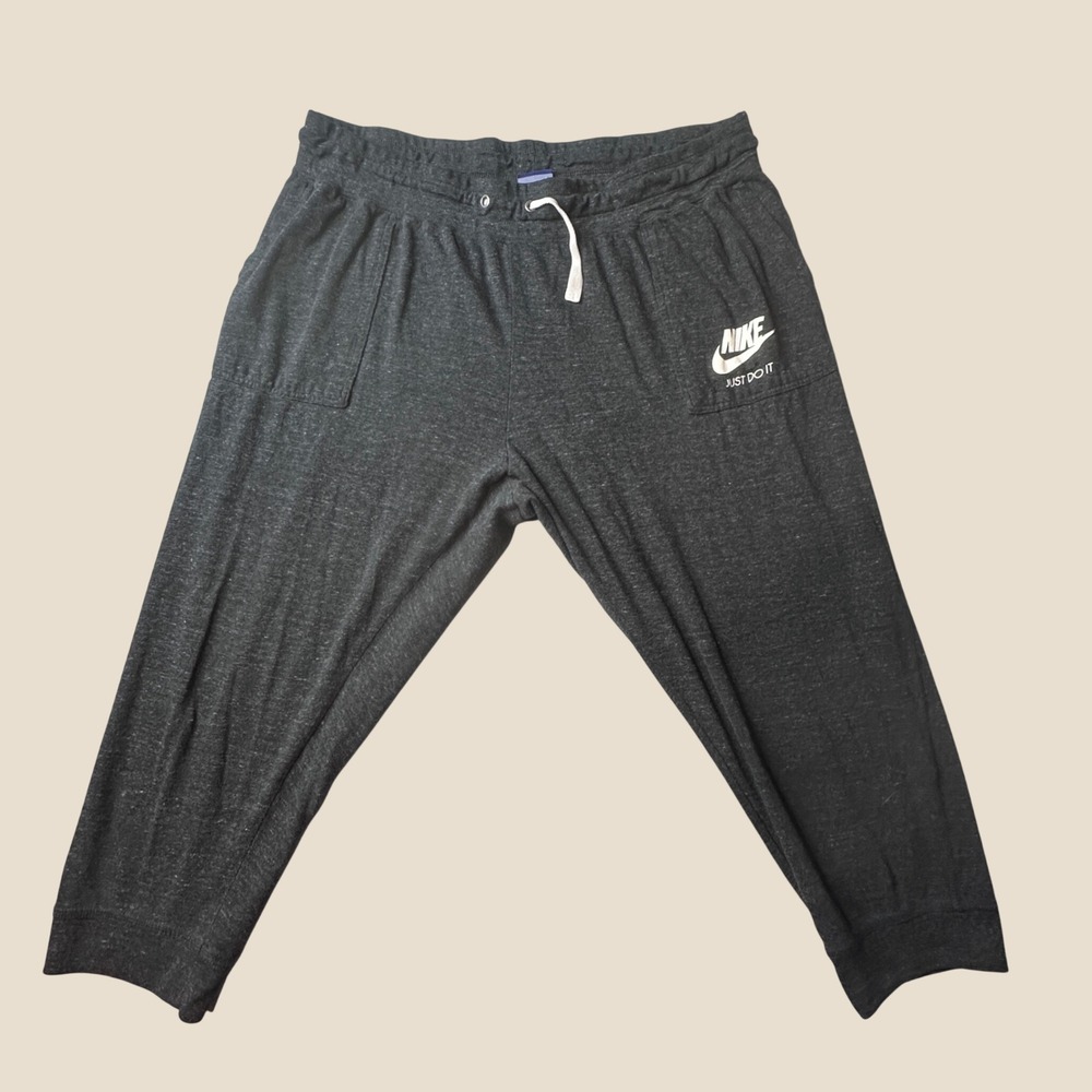Nike Jogger Pants Womens 1X Gym Vintage Charcoal Heather Loungewear 924085-010